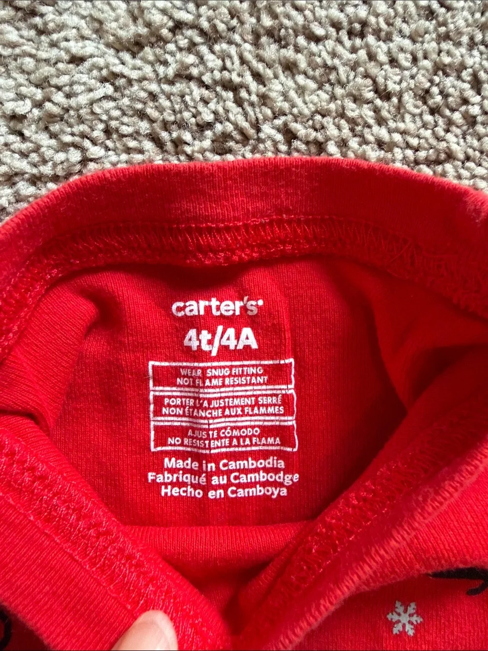 4T Red 'First Out of Bed!' Holiday Pajama Set
